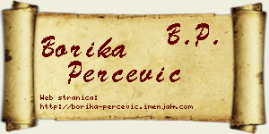 Borika Perčević vizit kartica